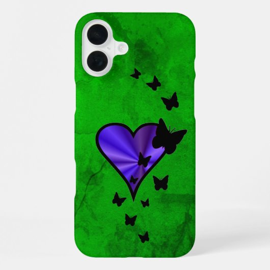 Coque iPhone 16 Plus Rainbow heart and Butterfly (Verso)