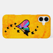 Coque iPhone 16 Plus Rainbow heart and Butterfly (Verso Horizontal)