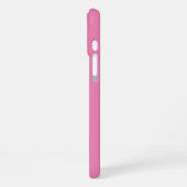 Coque iPhone 16 Plus Rayes de course roses et blanches Monogramme Chic (Côté gauche)