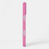 Coque iPhone 16 Plus Rayes de course roses et blanches Monogramme Chic (Côté droit)