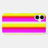 Coque iPhone 16 Plus Rayures arc-en-ciel rose jaune (Verso Horizontal)