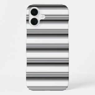 Coque iPhone 16 Plus Rayures blanches noires modernes