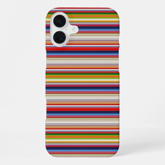 Coque iPhone 16 Plus Rayures colorées chaudes (Verso)
