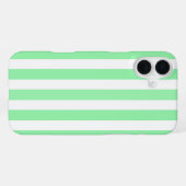 Coque iPhone 16 Plus Rayures de bonbon vert clair (Verso Horizontal)