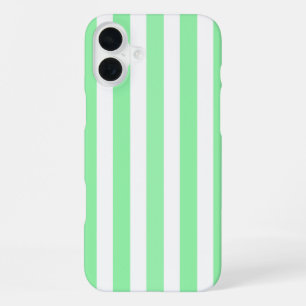 Coque iPhone 16 Plus Rayures de bonbon vert clair