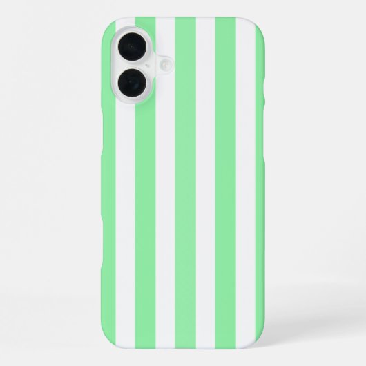 Coque iPhone 16 Plus Rayures de bonbon vert clair (Verso)