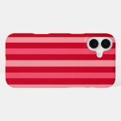 Coque iPhone 16 Plus Rayures de la Saint-Valentin de rouge et de rose (Verso Horizontal)