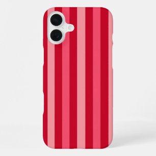 Coque iPhone 16 Plus Rayures de la Saint-Valentin de rouge et de rose