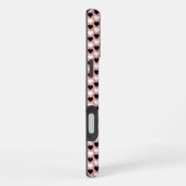 Coque iPhone 16 Plus Retro Hearts Pink Black & White (Côté droit)