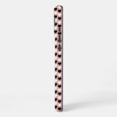 Coque iPhone 16 Plus Retro Hearts Pink Black & White (Côté gauche)