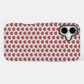 Coque iPhone 16 Plus Retro Hearts Pink Burgundy Y2K Style (Verso Horizontal)