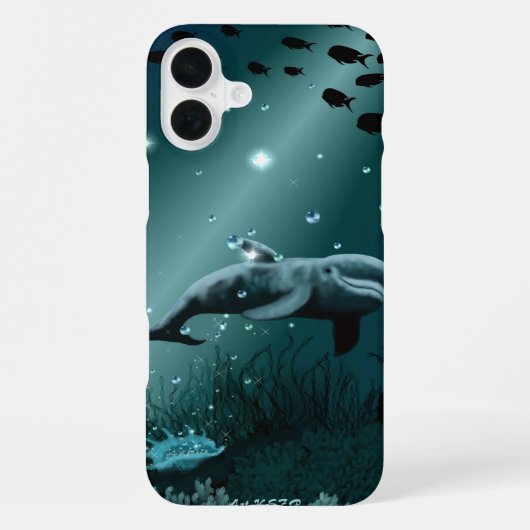 Coque iPhone 16 Plus Rêve de dauphin (Verso)