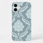 Coque iPhone 16 Plus Rococo Damask Art I Duck Egg Blue+Teal (Verso)