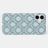 Coque iPhone 16 Plus Rococo Damask Rpt Pattern Duck Egg Blue+Teal (Verso Horizontal)