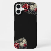 Coque iPhone 16 Plus Roses & Cœurs Script (Verso)