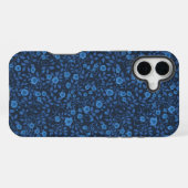 Coque iPhone 16 Plus Roses sauvages en bleu (Verso Horizontal)