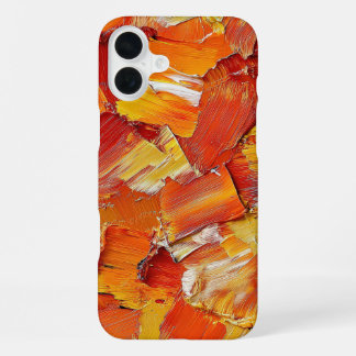 COQUE iPhone 16 PLUS ROUGE ORANGE JAUNE PEINTURE BLANCHE BLANCHE BROSSE