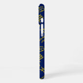 Coque iPhone 16 Plus Sagittaire Zodiac+Astrologie Symboles Ptn Gld+Blue (Côté gauche)