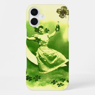 COQUE iPhone 16 PLUS SAINT PATRICK'S DAY LUNE LADY AVEC SHAMROCK