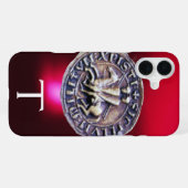 Coque iPhone 16 Plus SCEAU DES CHEVALIERS MODÈLE MONOGRAMME Bourgogne (Verso Horizontal)