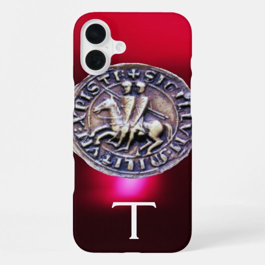Coque iPhone 16 Plus SCEAU DES CHEVALIERS MODÈLE MONOGRAMME Bourgogne (Verso)