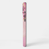 Coque iPhone 16 Plus Script Nom Marbre Agate Or Rose (Côté gauche)