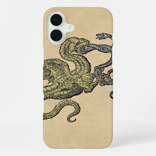 Coque iPhone 16 Plus Serpent de combat du dragon (Verso)