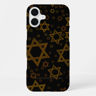 Coque iPhone 16 Plus SlipperyJoe's étoile de David artistique sur le th