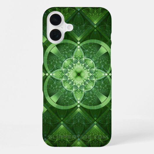 Coque iPhone 16 Plus SlipperyJoe's Saint Patrick's Day glowing four feu (Verso)