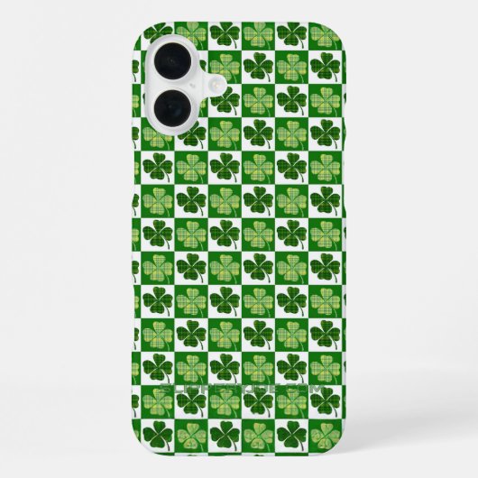 Coque iPhone 16 Plus SlipperyJoe's Saint Patrick's Day trèfle à quatre (Verso)