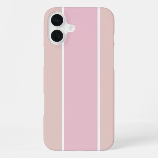 Coque iPhone 16 Plus Soft Pink and Beige Vertical Stripe Pattern (Verso)