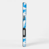 Coque iPhone 16 Plus Sophisticated Feather Design On A Bright Blue  (Côté droit)