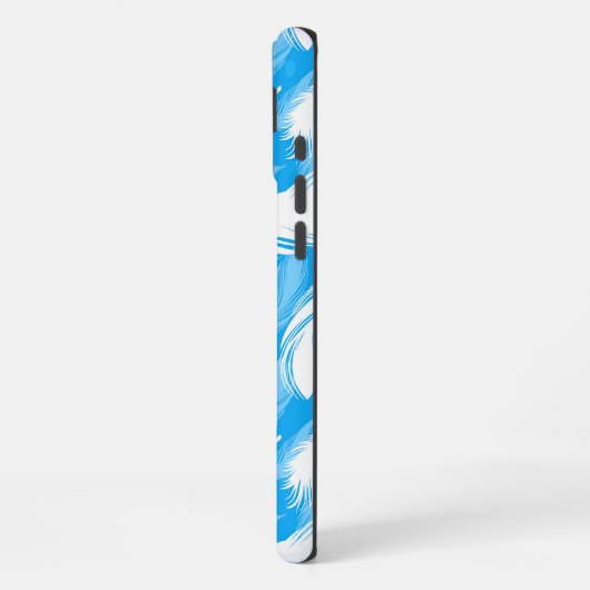 Coque iPhone 16 Plus Sophisticated Feather Design On A Bright Blue (Côté gauche)