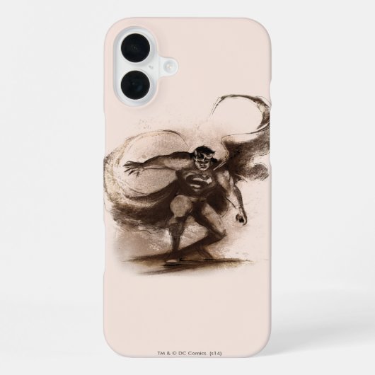 Coque iPhone 16 Plus Superman du café (Verso)