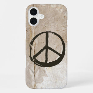 Coque iPhone 16 Plus Symbole de la paix Hippie Amour Signe des années 1
