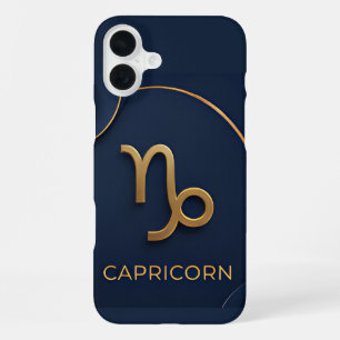 Coque iPhone 16 Plus Symbole du zodiaque Capricorne Luxe Or Céleste 