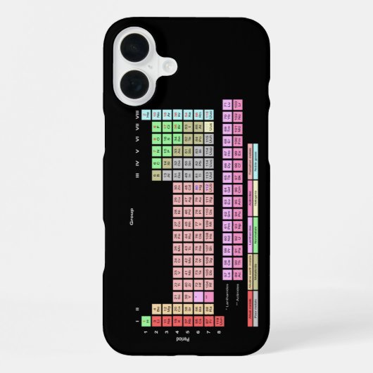 Coque iPhone 16 Plus Tableau périodique des éléments (Verso)