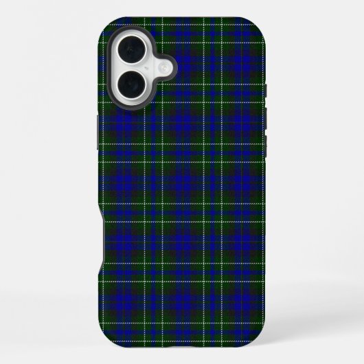 Coque iPhone 16 Plus tartan bleu vert Macneil de Colonsay (Verso)