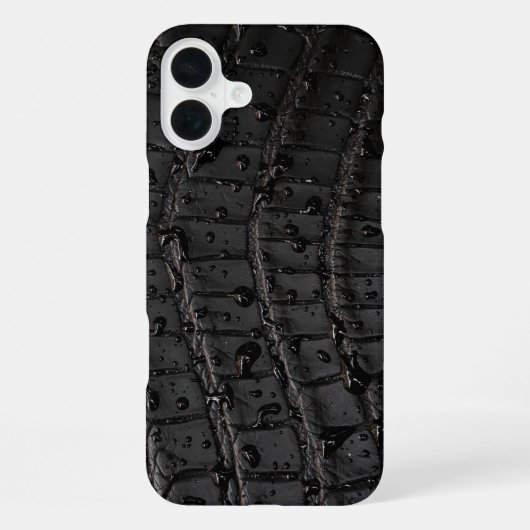 Coque iPhone 16 Plus Taupe moderne Croc Cuir Texture (Verso)
