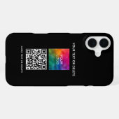 Coque iPhone 16 Plus Téléchargez votre logo professionnel Code QR (Verso Horizontal)
