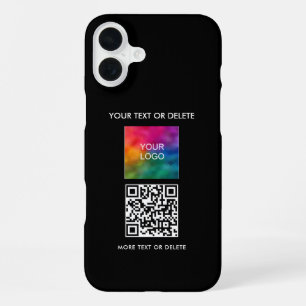Coque iPhone 16 Plus Téléchargez votre logo professionnel Code QR
