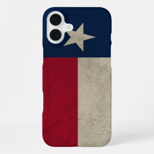 Coque iPhone 16 Plus Texas Grunge- Drapeau Lone Star
