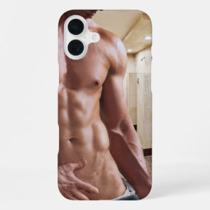 Coque iPhone 16 Plus Torse d'homme musclé torse nu sixpack de SlipperyJ