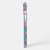 Coque iPhone 16 Plus tortues de mer violet turquoise (Côté gauche)
