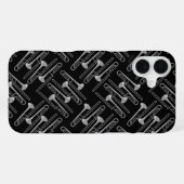 Coque iPhone 16 Plus Trombone gris en croisillons (Verso Horizontal)