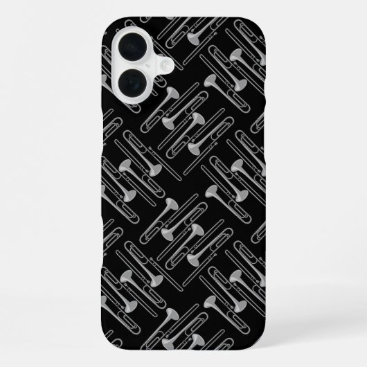 Coque iPhone 16 Plus Trombone gris en croisillons (Verso)