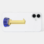 Coque iPhone 16 Plus Trophée numéro un en or (Verso Horizontal)