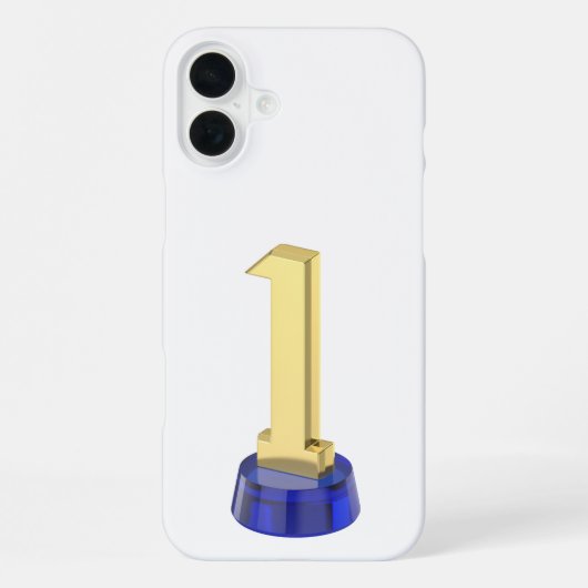 Coque iPhone 16 Plus Trophée numéro un en or (Verso)