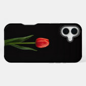 Coque iPhone 16 Plus Tulipe Rouge Rubis Noir 4 Luxe iPhone 16 Plus (Verso Horizontal)