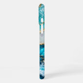 Coque iPhone 16 Plus Vagues de lagon turquoise Abstrait (Côté gauche)